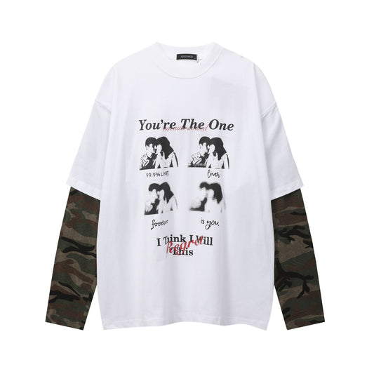 Camouflage fake two hoodies
