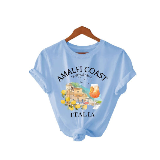 Printed short sleeved AMALFI COAST