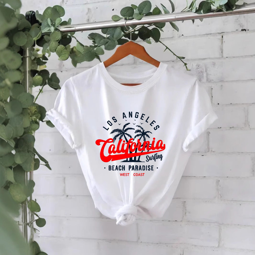 T-shirt WEST COAST letter print