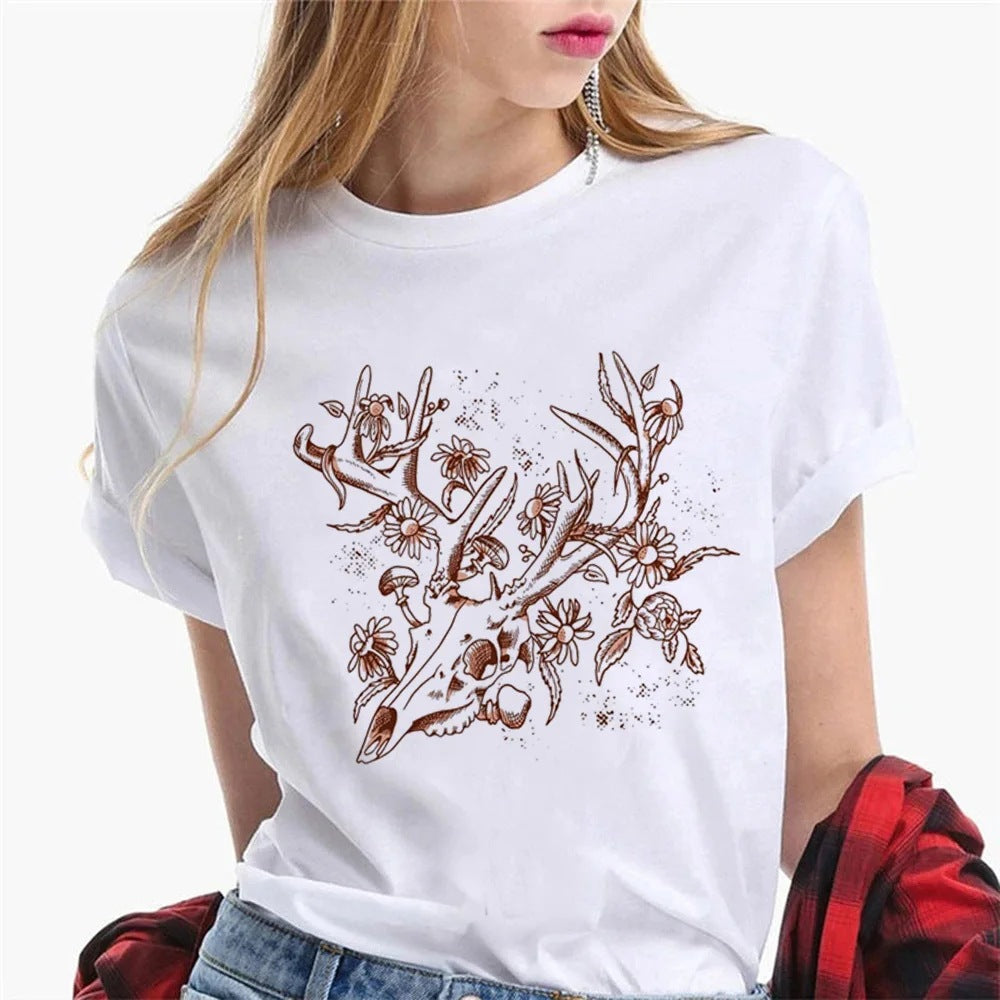 Women's T-shirts Graphic Designer T-shirts Girls Harajuku Cl