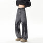Dye-Printed Street-Style Denim Pants for Men