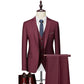 3 piece men's wedding suits fashion men's slim solid color business office suit sets large size men Blazer+ pants + vest