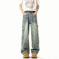 Straight-leg denim pants for men