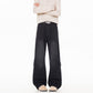 Streetwear Lightning Pattern Washed Denim Pants