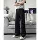 Slant Cut Flared Jeans Men Street Style Clean Fit Straight Leg Slim Flared Pants Vibe Trendy