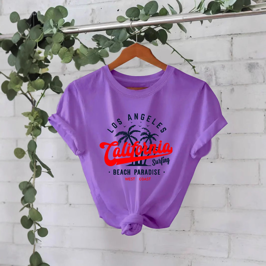 T-shirt WEST COAST letter print