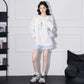 Elephant Embroidery Lightweight Sun Protection Long Sleeve T-Shirt Women Loose Round Neck Top