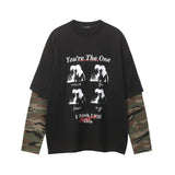 Camouflage fake two hoodies