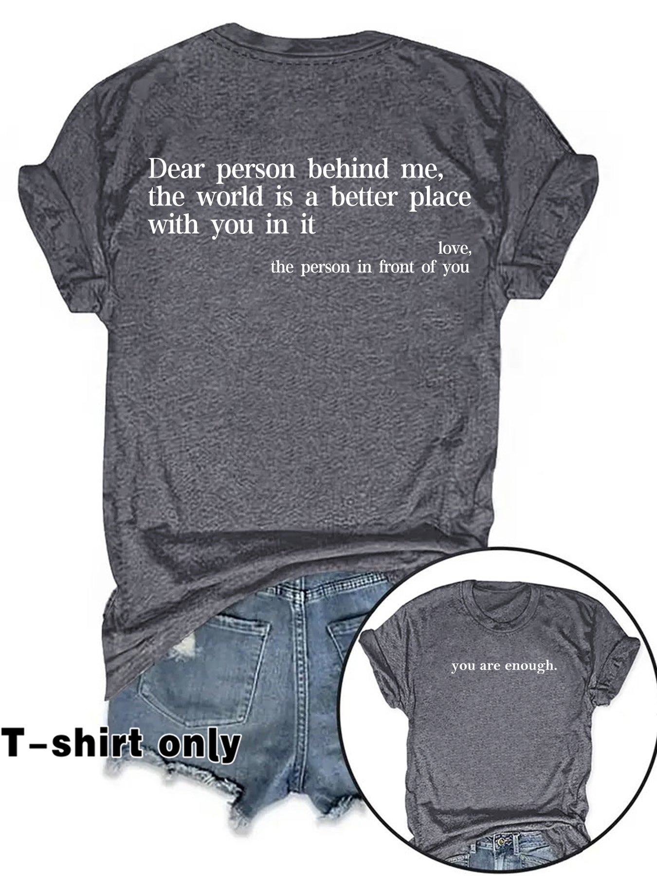 You are enough printed t-shirts