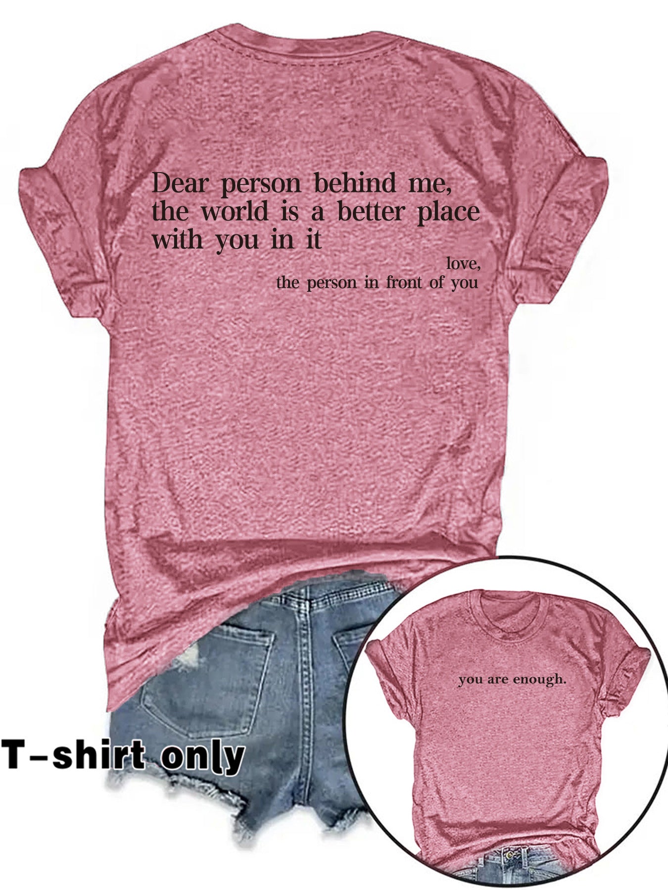You are enough printed t-shirts