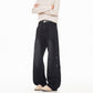 Streetwear Lightning Pattern Washed Denim Pants
