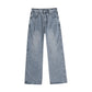 Street Style Studs Asymmetrical Straight Leg Jeans