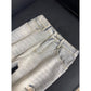 Vintage Street Style Distressed Rip-Off Denim Pants
