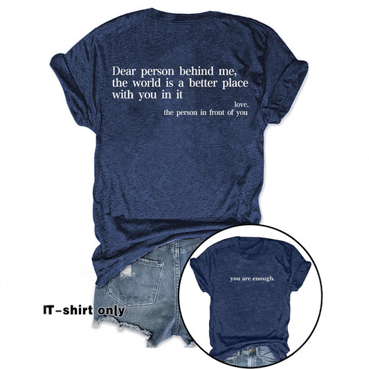 You are enough printed t-shirts