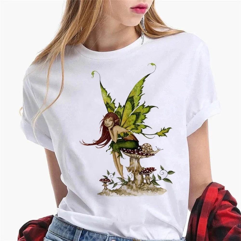 Women's T-shirts Graphic Designer T-shirts Girls Harajuku Cl