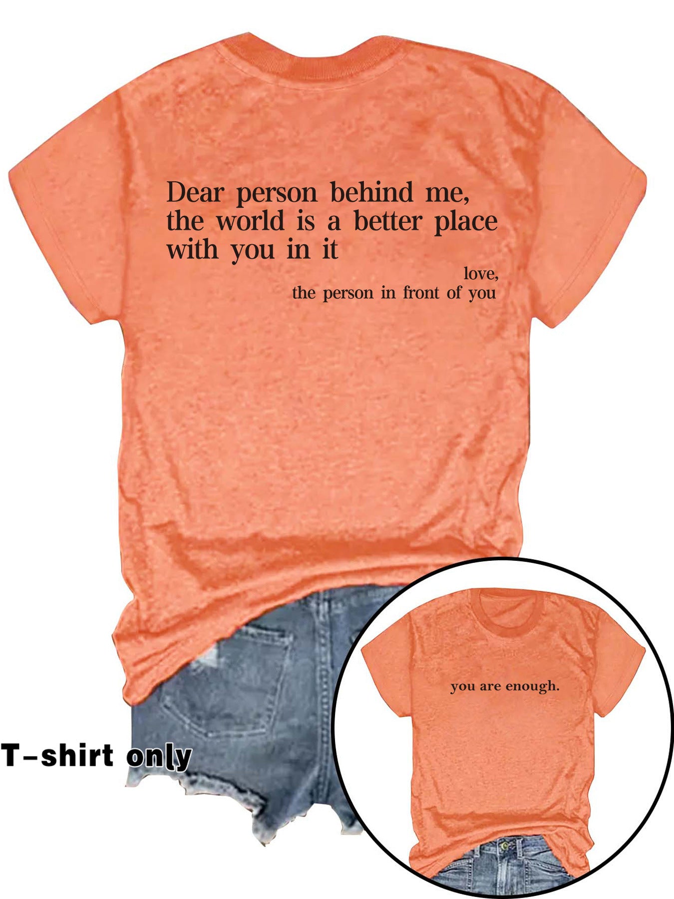 You are enough printed t-shirts