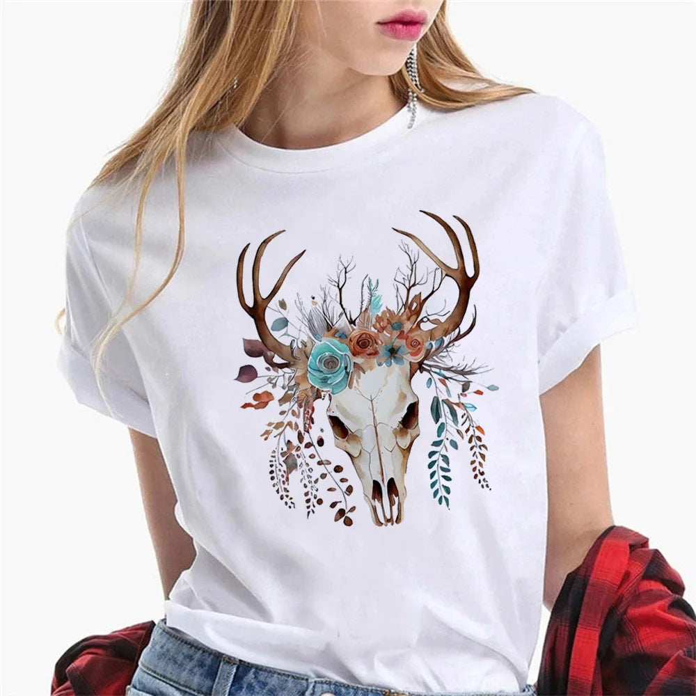 Women's T-shirts Graphic Designer T-shirts Girls Harajuku Cl