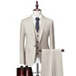 3 piece men's wedding suits fashion men's slim solid color business office suit sets large size men Blazer+ pants + vest