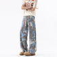 INS Streetwear Loose Patterned Lyocell Ice Silk Jeans