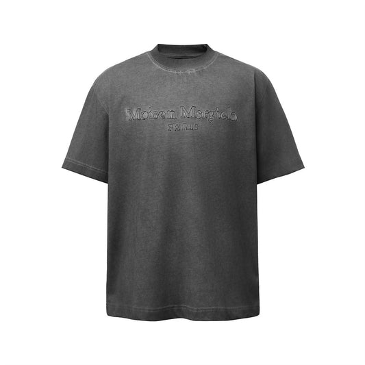 Embroidered old and dirty t-shirts with letters