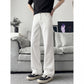 Slant Cut Flared Jeans Men Street Style Clean Fit Straight Leg Slim Flared Pants Vibe Trendy