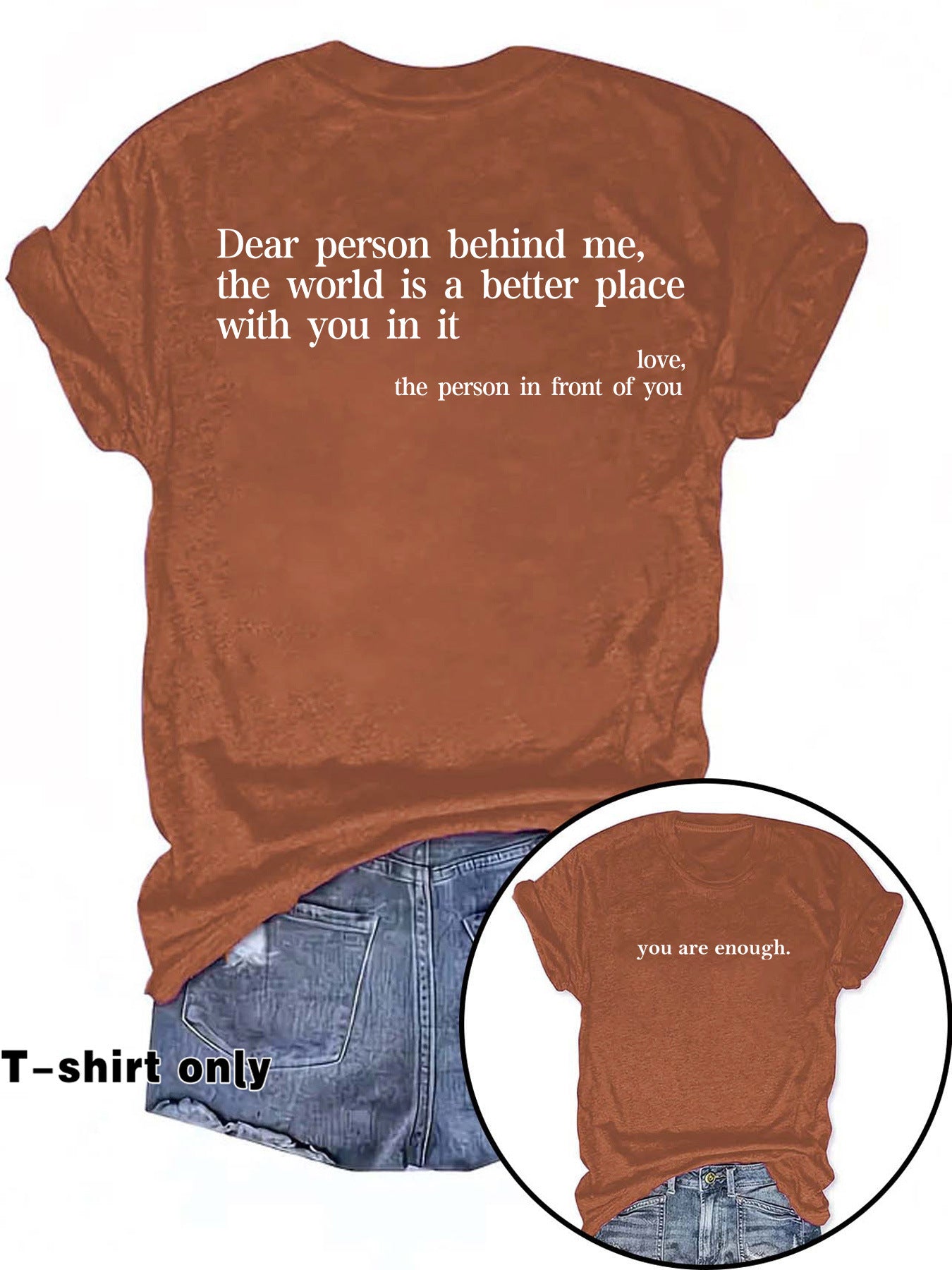 You are enough printed t-shirts