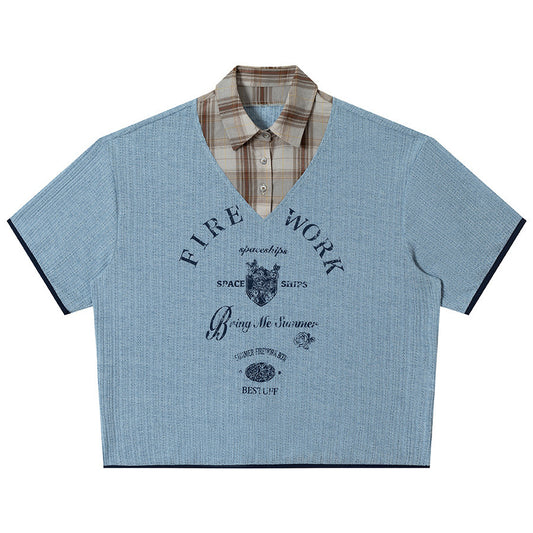 Fake two short sleeved T-shirts