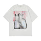 Two cats printed pure cotton t-shirts