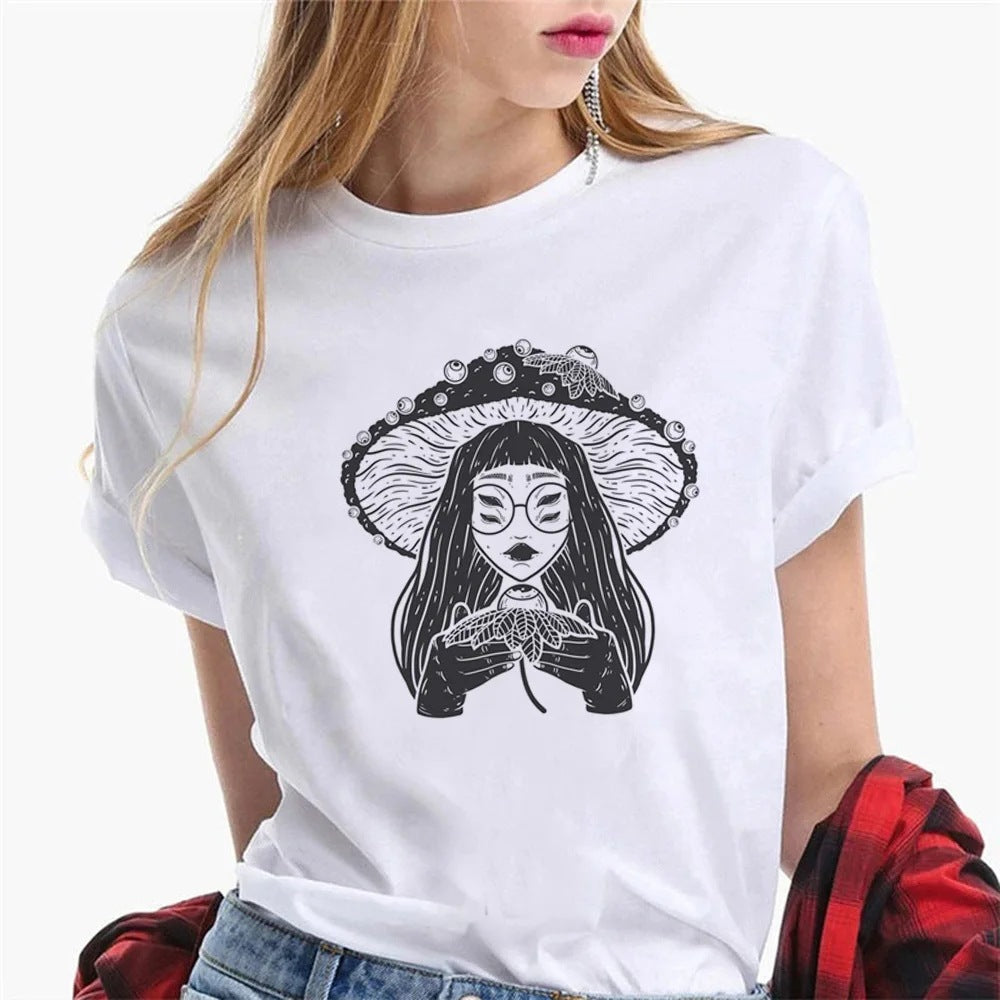 Women's T-shirts Graphic Designer T-shirts Girls Harajuku Cl