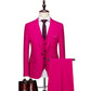 3 piece men's wedding suits fashion men's slim solid color business office suit sets large size men Blazer+ pants + vest