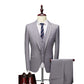 3 piece men's wedding suits fashion men's slim solid color business office suit sets large size men Blazer+ pants + vest
