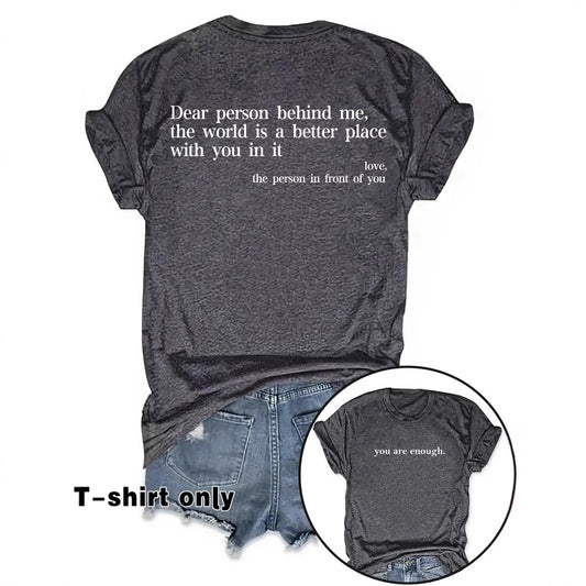 You are enough printed t-shirts