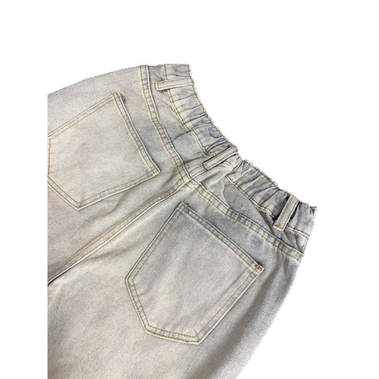 Vintage Street Style Distressed Rip-Off Denim Pants