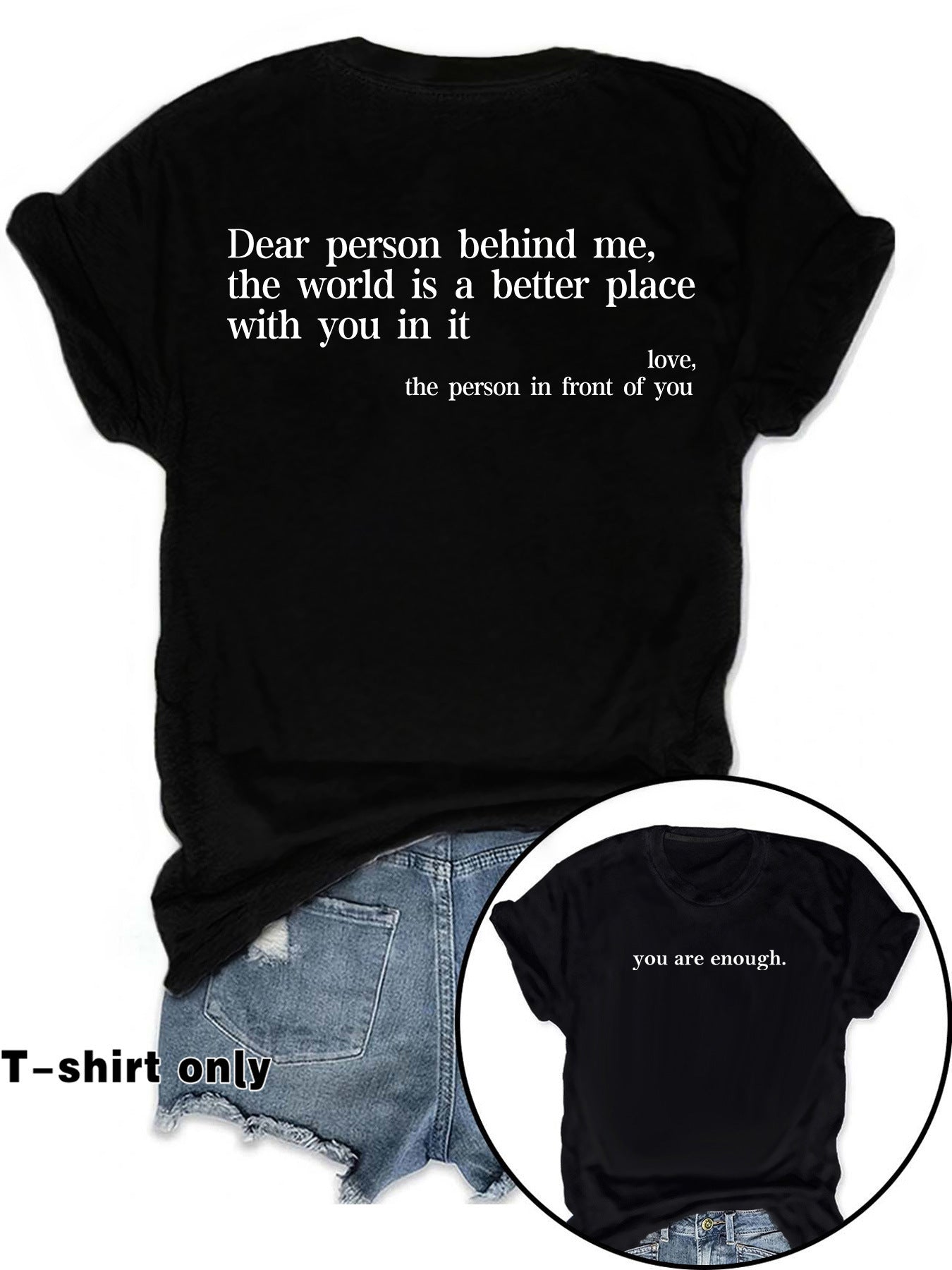You are enough printed t-shirts