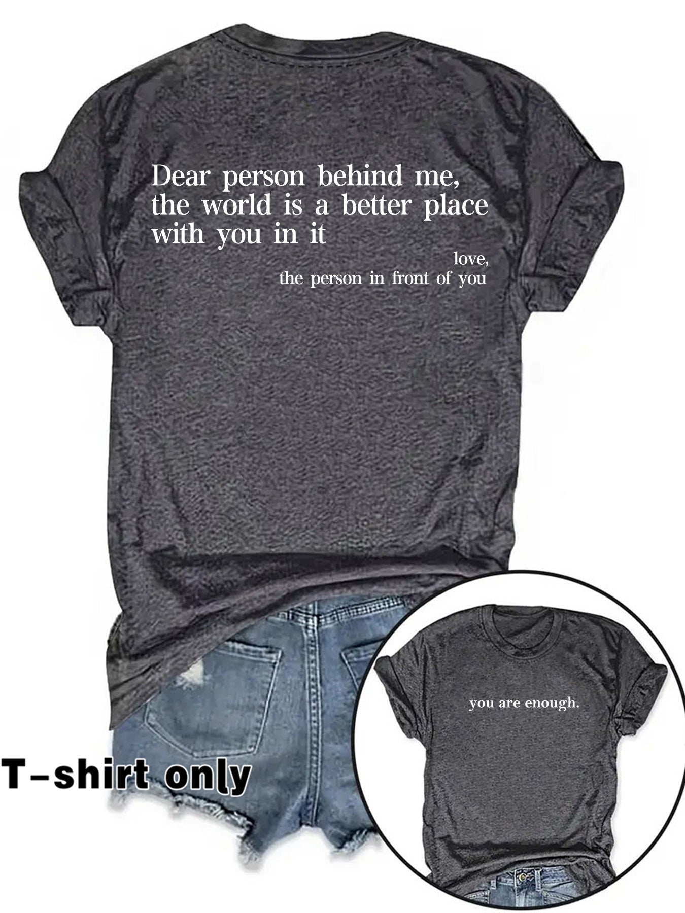 You are enough printed t-shirts