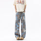 INS Streetwear Loose Patterned Lyocell Ice Silk Jeans