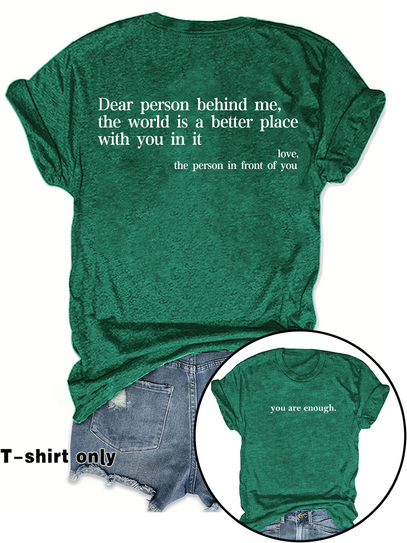 You are enough printed t-shirts