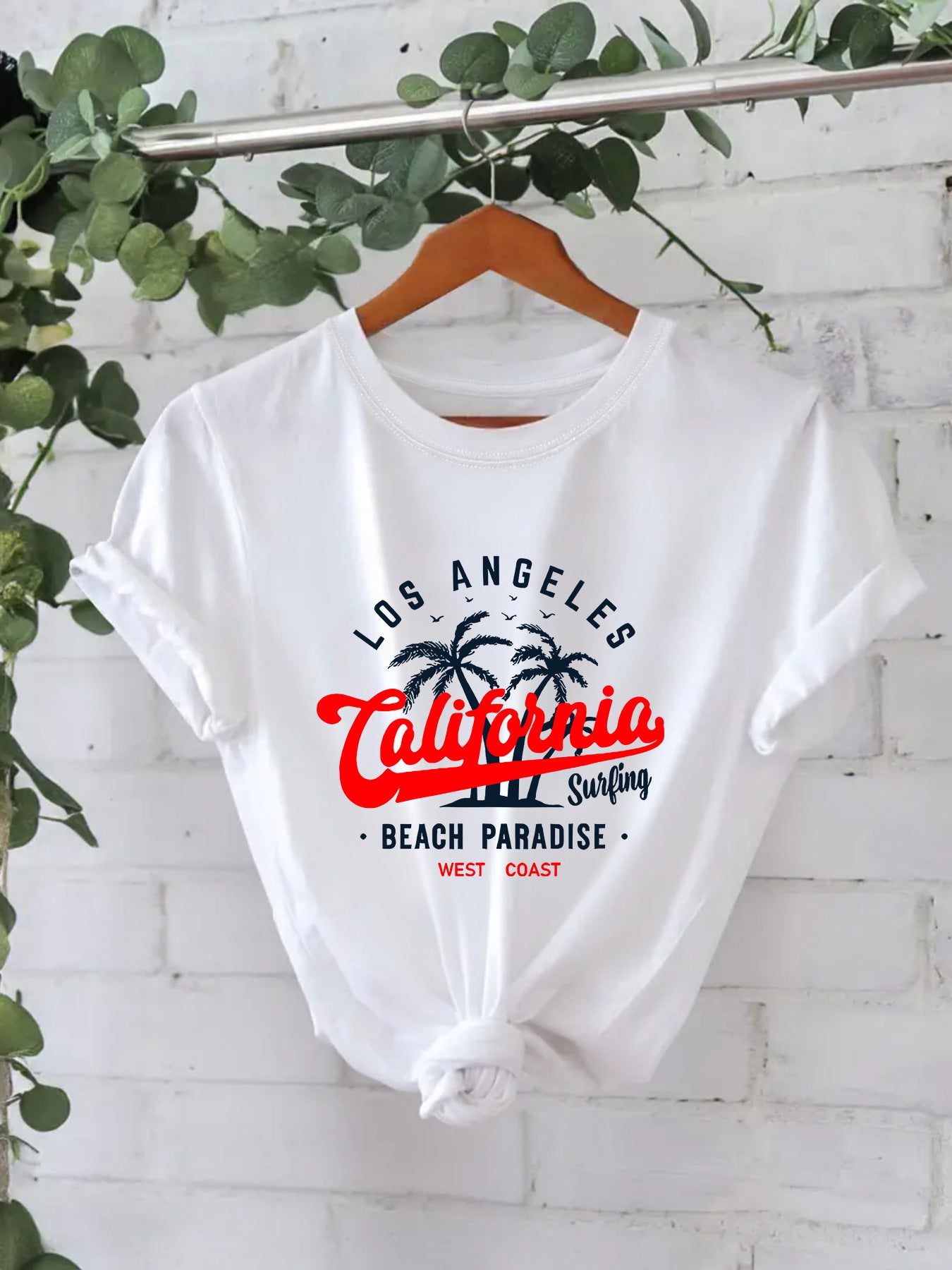 T-shirt WEST COAST letter print