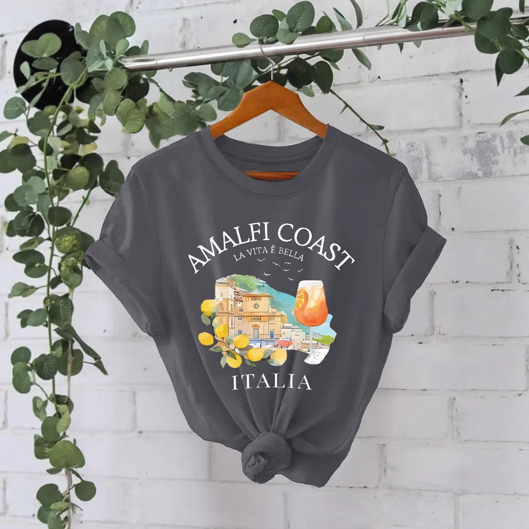 Printed short sleeved AMALFI COAST
