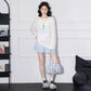 Elephant Embroidery Lightweight Sun Protection Long Sleeve T-Shirt Women Loose Round Neck Top