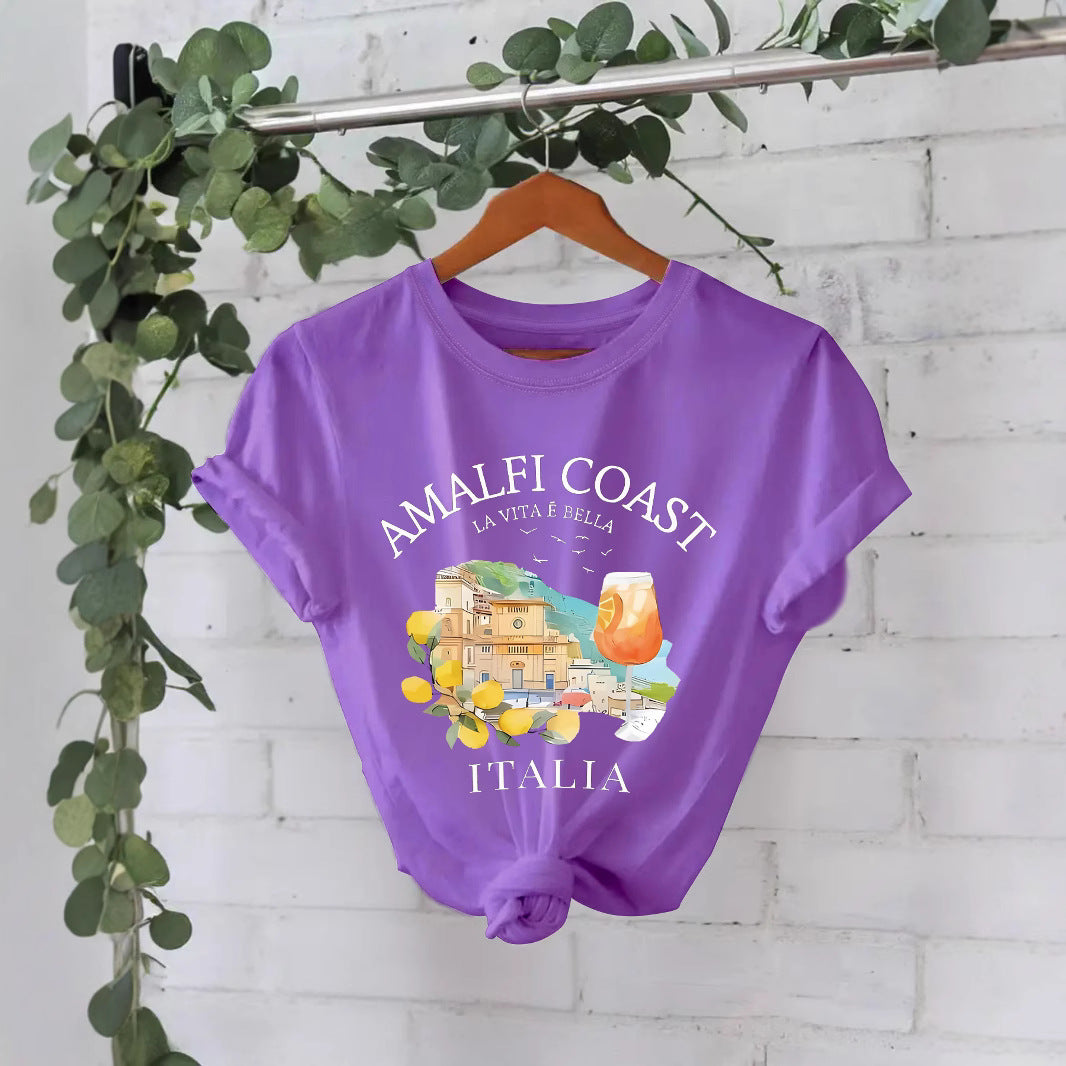 Printed short sleeved AMALFI COAST