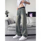 Slant Cut Flared Jeans Men Street Style Clean Fit Straight Leg Slim Flared Pants Vibe Trendy