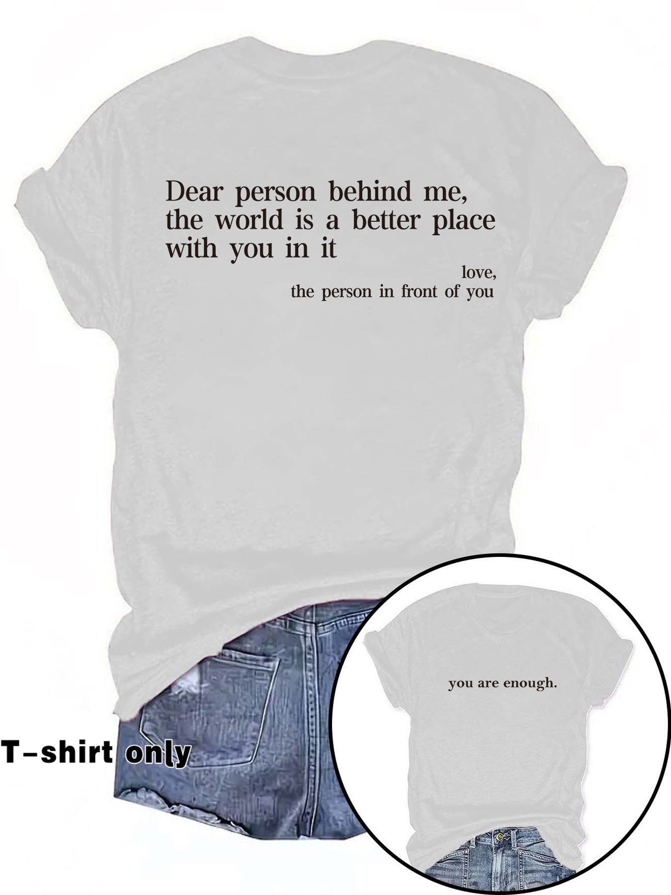 You are enough printed t-shirts