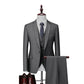 3 piece men's wedding suits fashion men's slim solid color business office suit sets large size men Blazer+ pants + vest