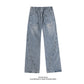 Street Style Studs Asymmetrical Straight Leg Jeans