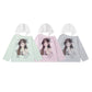 Star Print Top with Color-Block Hooded Long Sleeves